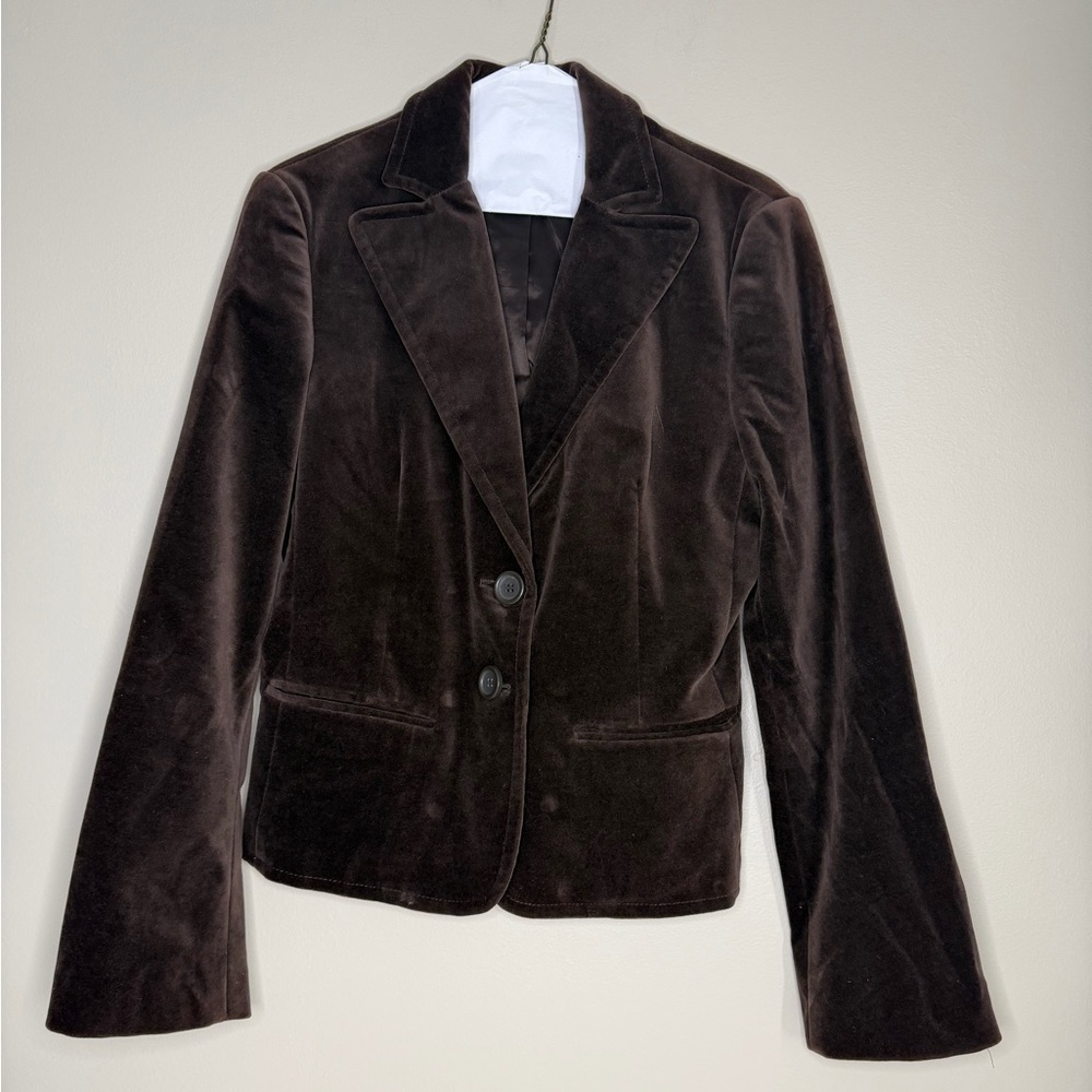 Express Dark Brown Velvet Blazer - Picture 1 of 3